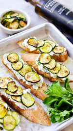 Grilled Zucchini and Ricotta Crostini